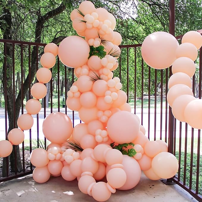 Awenztech 122pcs Peach Pastel Orange Latex Balloons in 18 12 10 5 inches | - Image 7