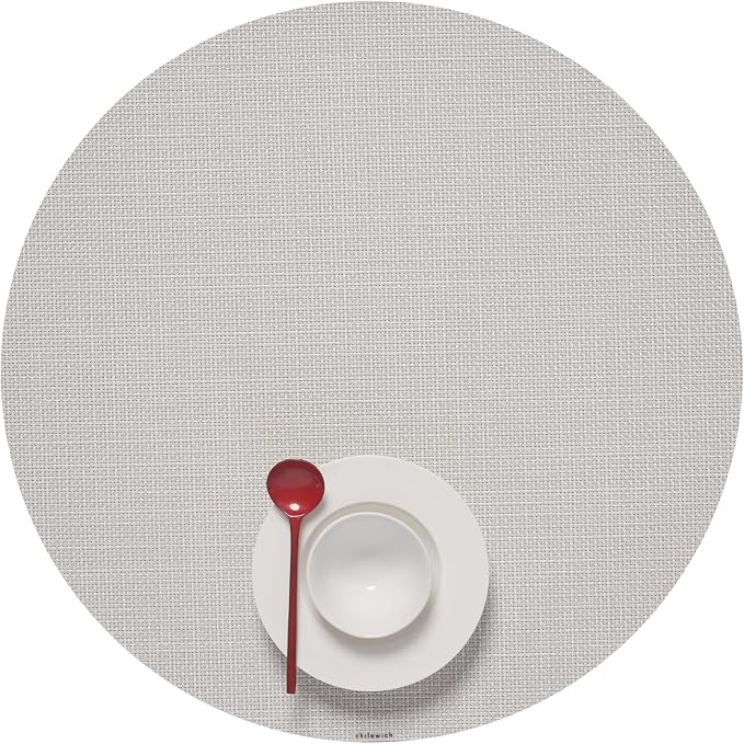 Chilewich Mini Basketweave Placemats, Round Woven Placemats Set of 4 | Reusable by Chilewich
