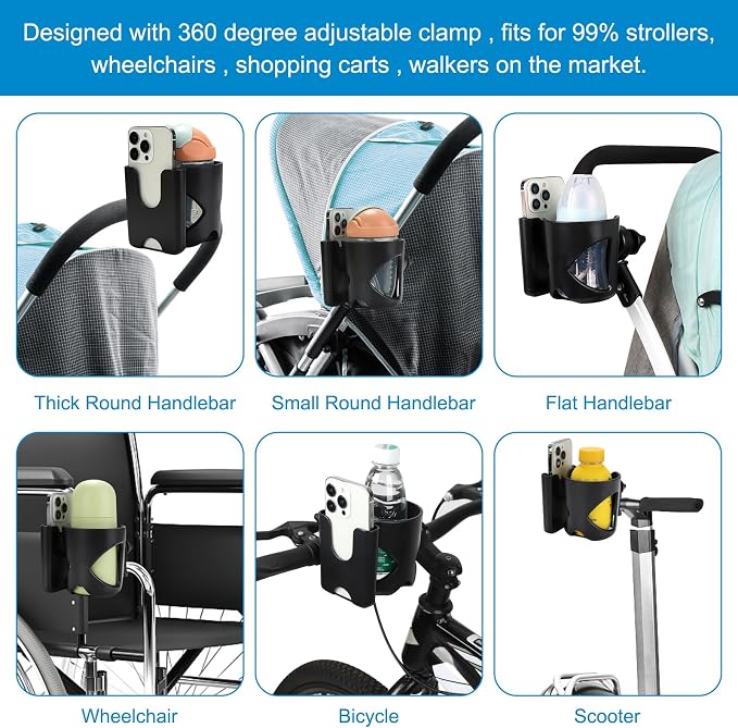 Accmor Stroller Cup Holder, Walker Wheelchair Bike Drinks Holder | Universal - Image 7