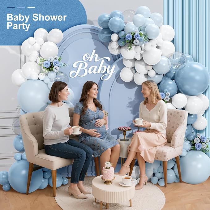 Dusty Blue Balloon Garland Arch Kit 156 Pcs Different Sizes 18 12 10 5 Inch - Image 3