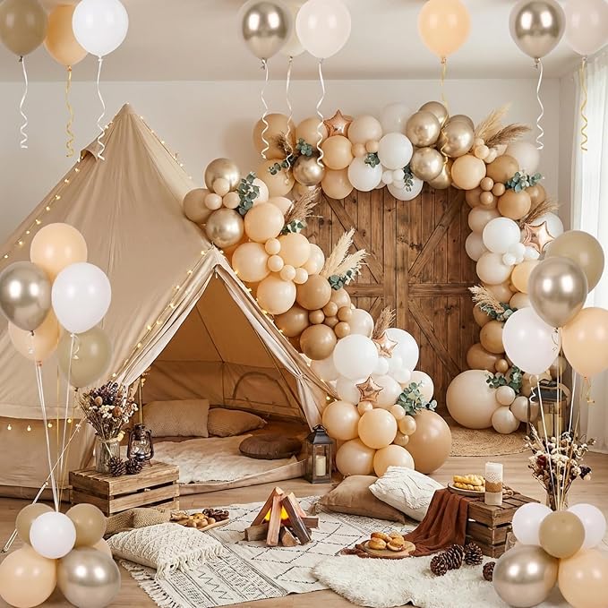 RUBFAC Beige and Champagne Balloons - Image 6