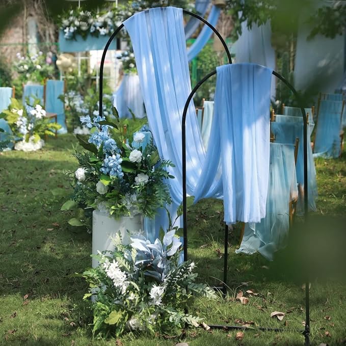 Wedding Arch Draping Fabric Backdrop Drapes 4 Panels, Dusty Blue | 28.7"x20FT - Image 6