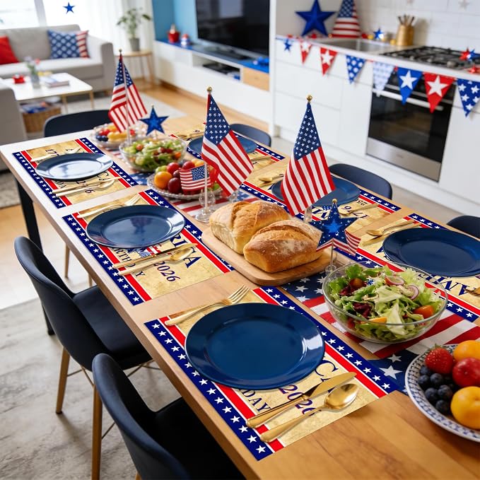 50Pcs Patriotic Paper Placemats Disposable 11x16 Inch Vintage Table Mats | - Image 7