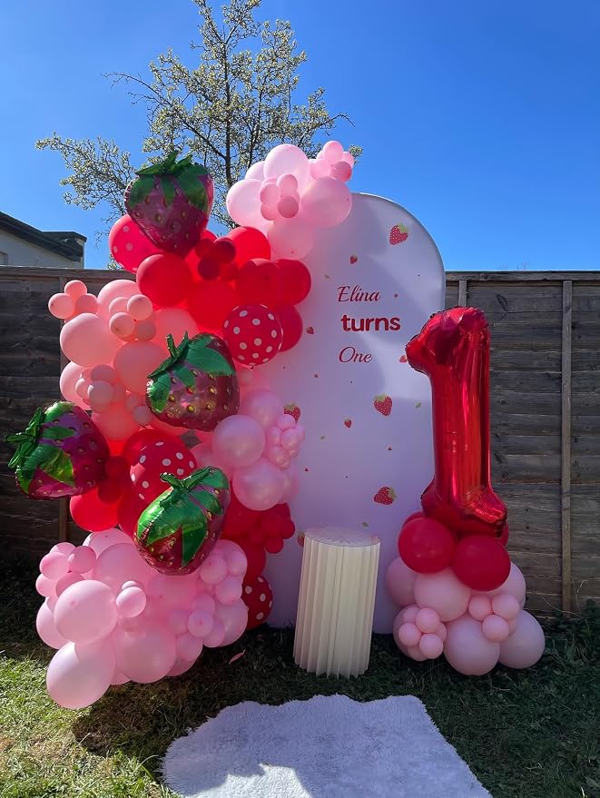 Strawberry Balloons Garland Arch Kit -Berry First Birthday Party Decorations - Image 5