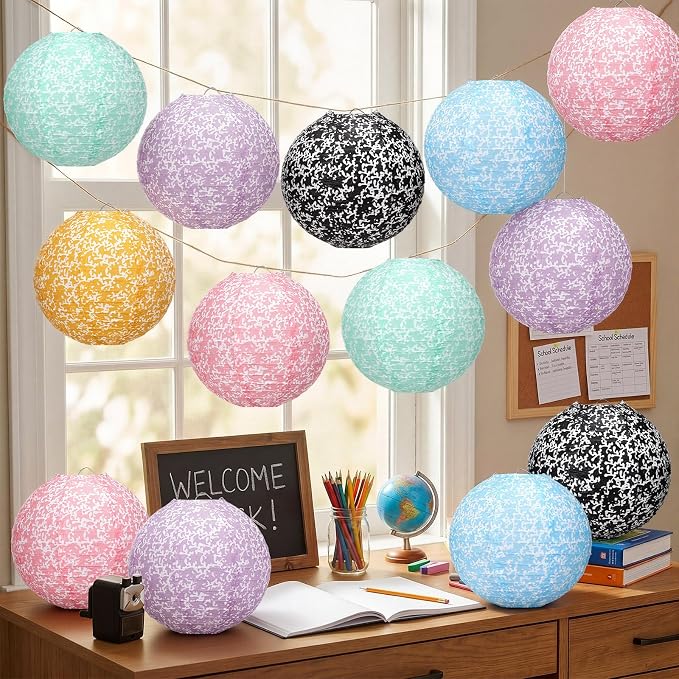Baquler 12 Pcs Composition Notebook Hanging Lanterns Party Decorations - Image 4