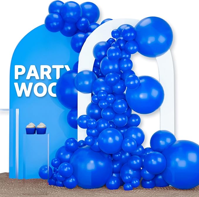 PartyWoo Royal Blue Balloons 120pcs Dark Blue Balloons Different Sizes | 18 12 by PartyWoo