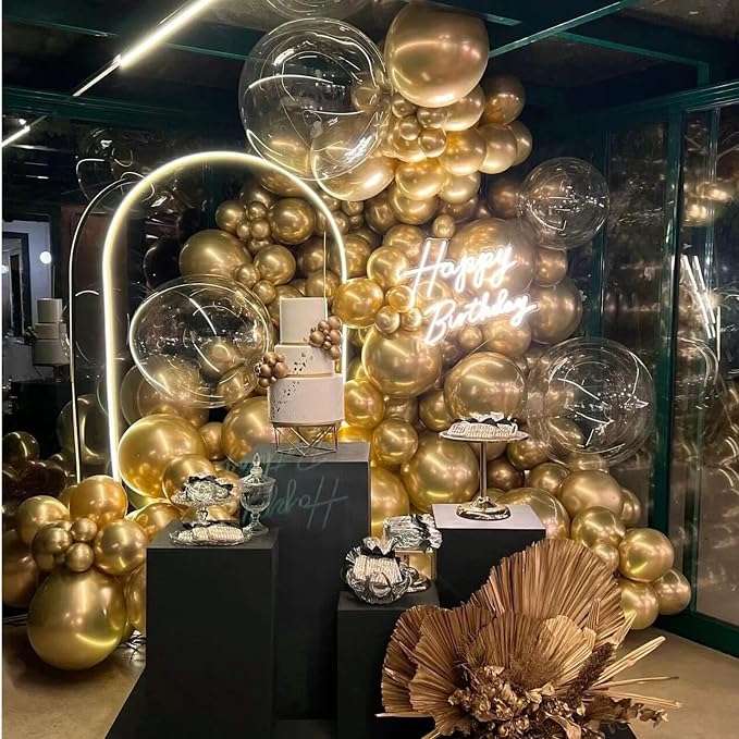 412pcs Metallic Gold Balloon Garland Arch Kit 18 12 10 5 Inch Different Sizes - Image 4