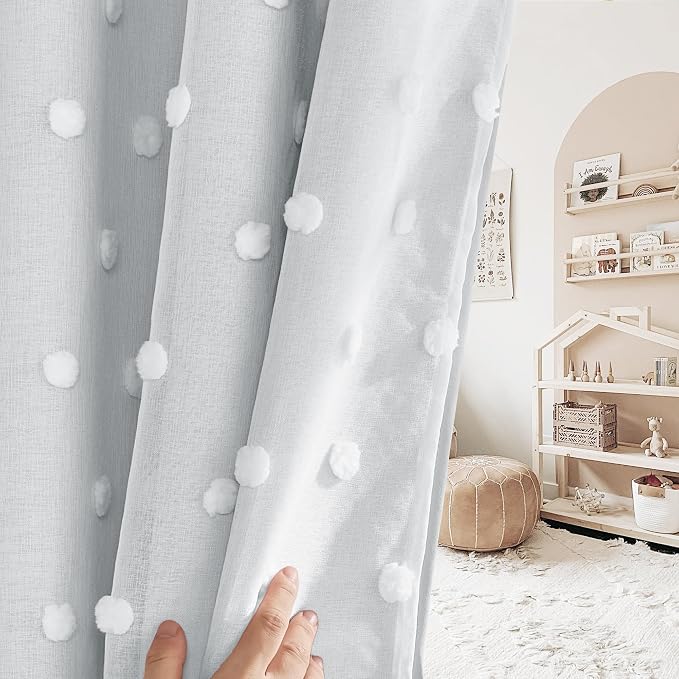 PONY DANCE White Curtains for Living Room 96 Inches Long, 52W x 96L | Thermal - Image 2