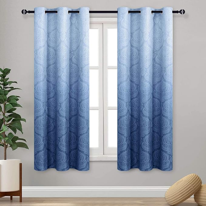 DWCN Blue Ombre Curtains for Bedroom by DWCN