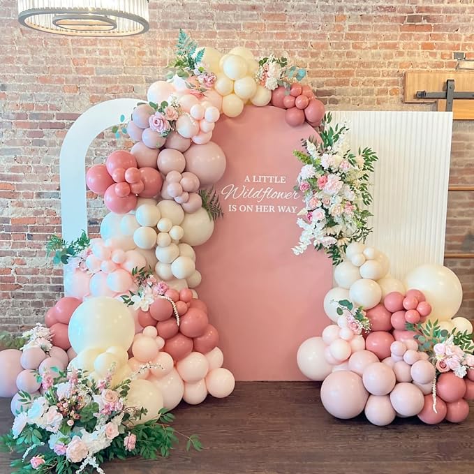 Dusty Pink Balloon Garland Double Stuffed Dusty Rose Pink mauve Pink Sand White by IHEPYQ