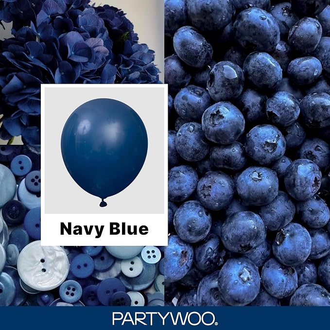 PartyWoo Navy Blue Balloons 140pcs Dark Blue Color 18 12 10 5 Inch | 18 12 10 5 - Image 2