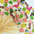 100pcs Tropical Cocktail Picks Flamingo Luau Hawaiian Summer Party Decor | 10 by Have+a+great+Party