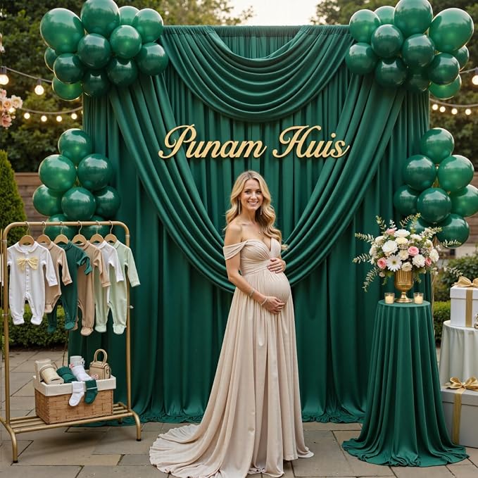 10ft×12ft Forest Green Backdrop Curtains - Image 7