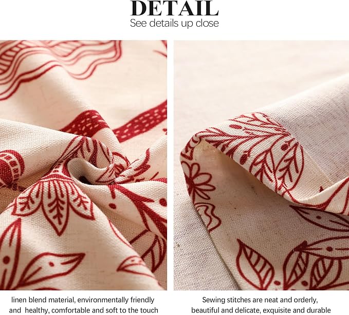 Designer Elegant Linen Printed Curtains, 2 Panels, kitchen Bedroom Living Room - Image 7