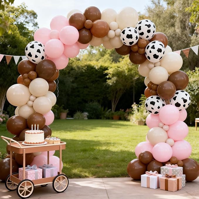 FunHot Pink Cow Balloons, Cowgirl Balloons, 12 Inch Ivory Cow Printed Helium - Image 6