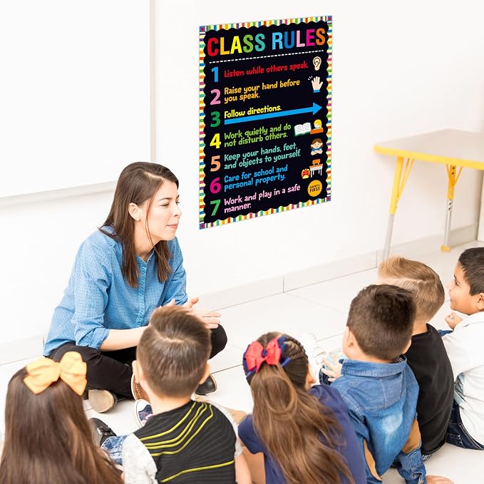Vantasii Classroom Rule Poster, Colorful Bulletin Board Decoration Thick - Image 2