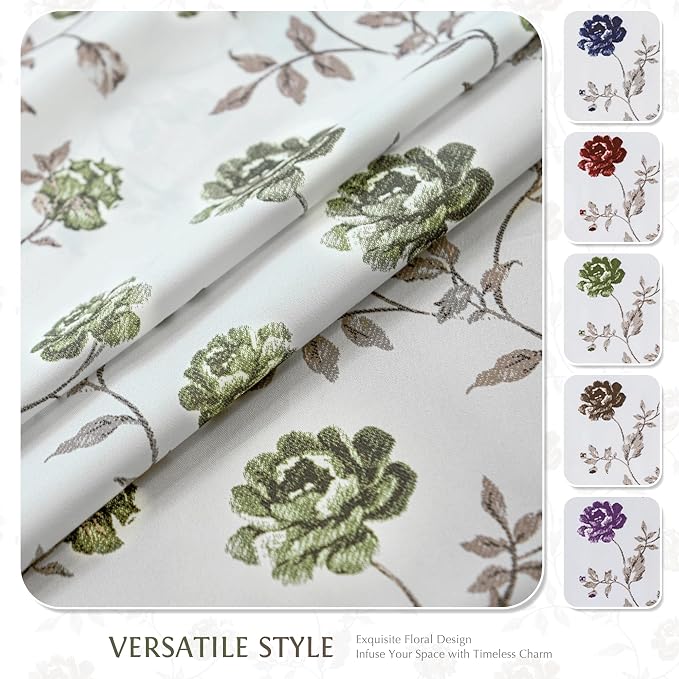 Beauoop Floral Sheer Curtains 72 Inches Long 2 Panels - Image 7