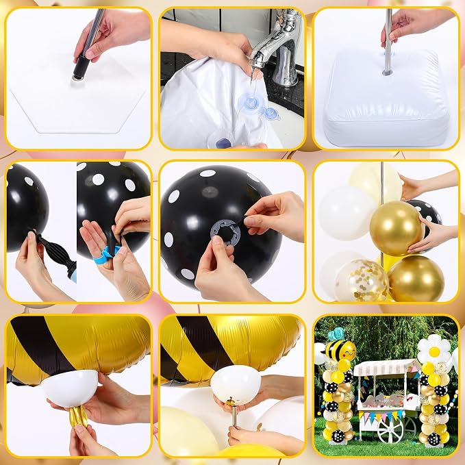 Kasyat 2 Sets Bee Theme Party Balloon Column Stand Kit - Image 2