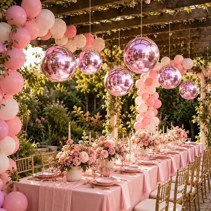 22 Inch Pink Foil Balloons, Baby Pink Balloon - Image 4