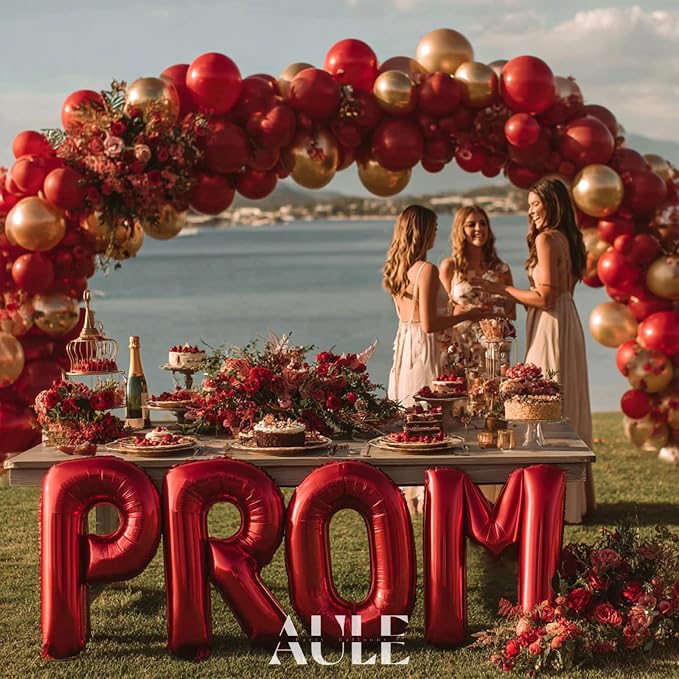 AULE 40 Inch Red R Balloon Letter Foil A-Z Birthday Big Alphabet | Birthday - Image 4