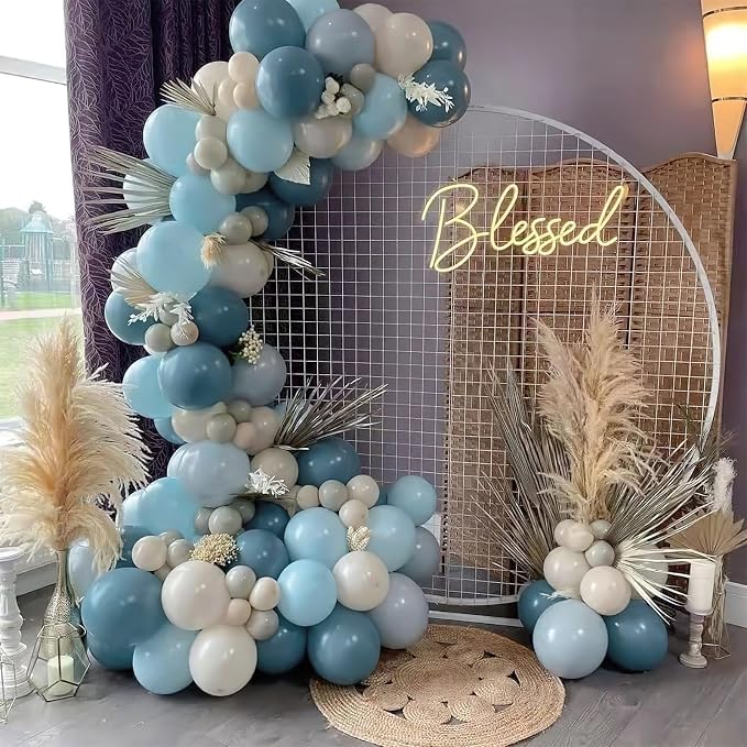 PartyWoo Dusty Blue Balloons 50pcs Slate Blue Boho Neutral Color | 12 Inch - Image 5