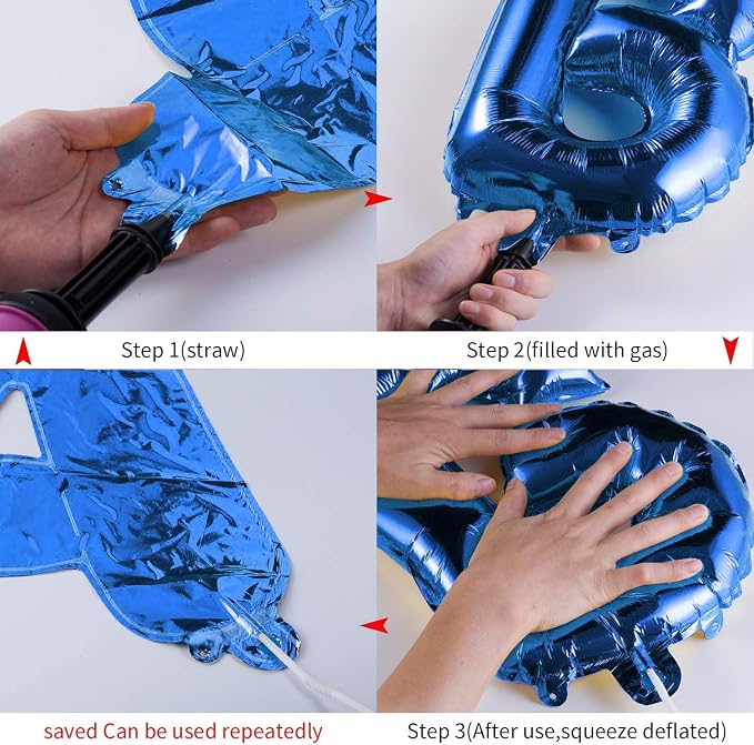 TONIFUL 16 Inch Blue Happy Birthday Balloons Banner Decorations - Image 6