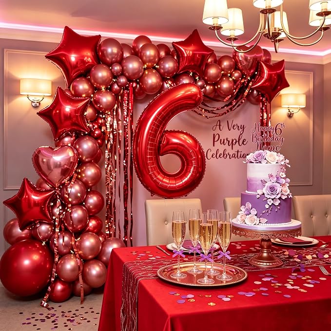 Number Balloons Red Party Balloon - Image 6