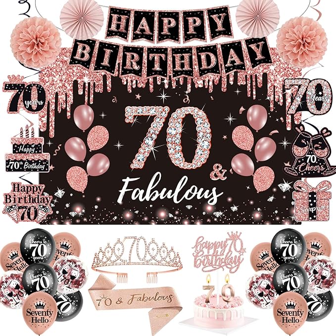 51Pcs 70th Birthday Decorations by Unknown