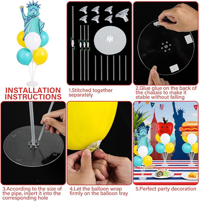 4 Sets New York Party Decorations Balloons Stand Kit - Image 3