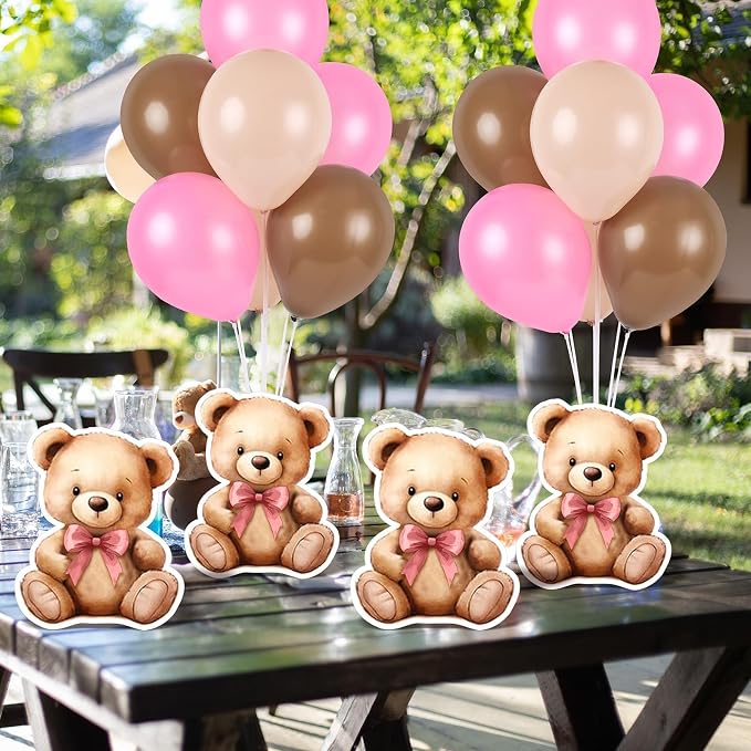 12 Sets Pink Bear Baby Shower Balloon Stand Kit - Image 7