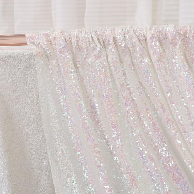 Poise3EHome 8FT x 8FT Iridescent Sequin Photography Backdrop Curtain - Image 5