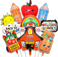 9 Pcs Back to School Balloons, Rainbow Balloon, Colorful Schoolbag Pencil Foil by Decmied