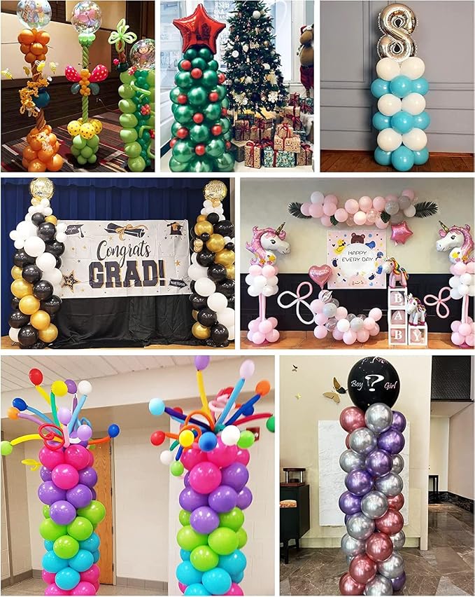 YALLOVE Balloon Column Stand Kit, 4 Sets of 7 Feet Height Adjustable Balloon - Image 7