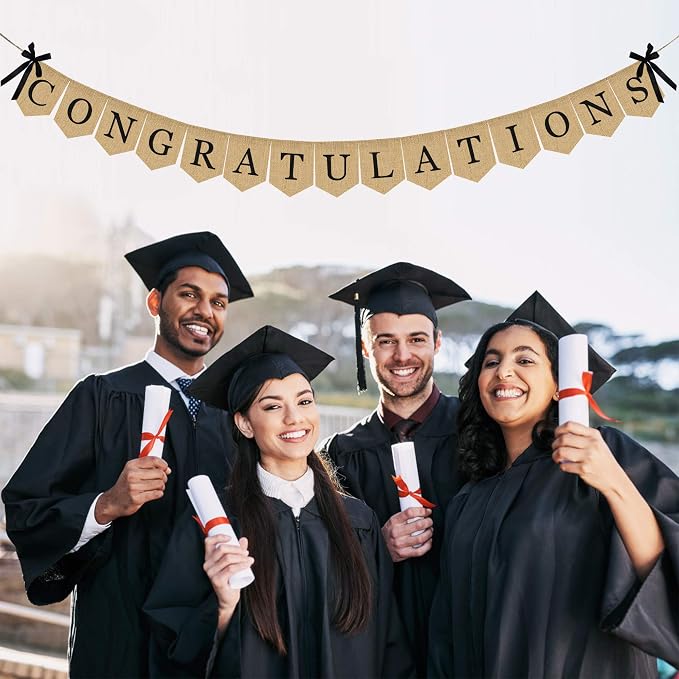 Congratulations Burlap Banner - Image 4