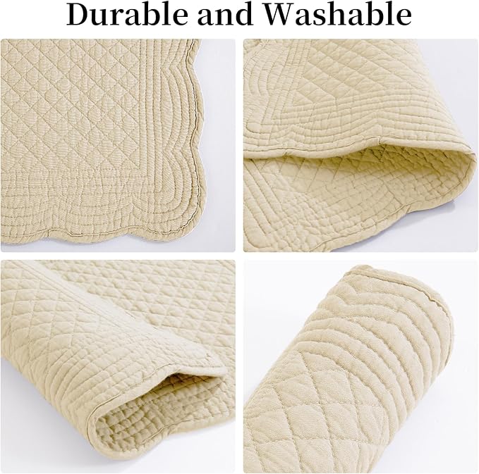 HOMBYS Quilted Placemats Set of 6 Washable-13x18 inches Rectangular Placemats - Image 6
