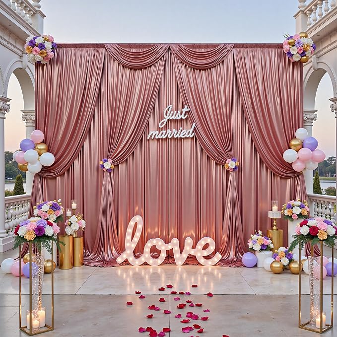 20x10FT Rose Gold Sequin Backdrop Curtain - Image 4