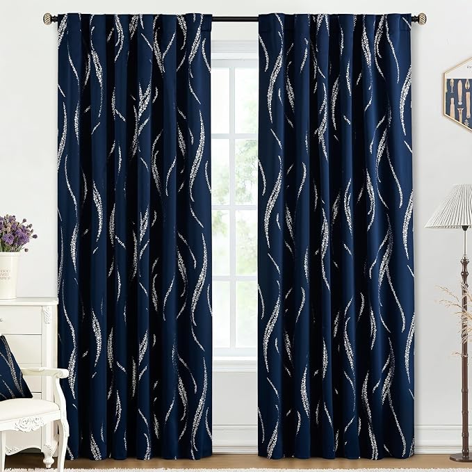 Yakamok Navy Blue Blackout Curtains by Yakamok