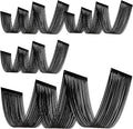 4 Pcs 15ft Black Metallic Foil Ceiling Fringe Curtains, Party Decor Fringe by Breling
