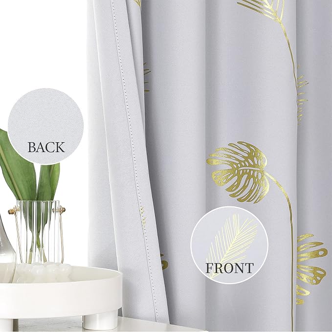 Greyish White Curtains for Bedroom 63 Inches Length Thermal Insulated Window - Image 3
