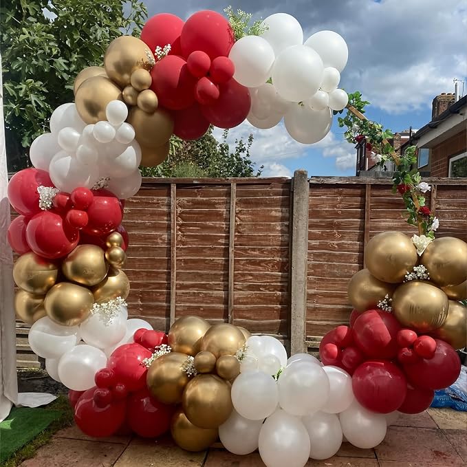 135pcs Ruby Red Balloon Arch Kit Different Sizes of 18 12 10 5 Inch off Red - Image 5