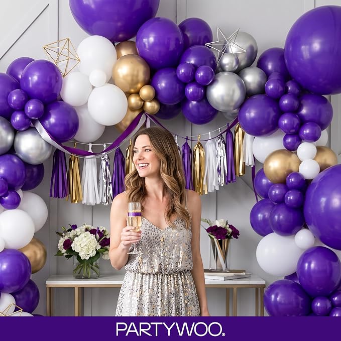 PartyWoo Dark Purple Balloons 99pcs Royal Purple Color 36 18 12 10 5 Inch | 36 - Image 10