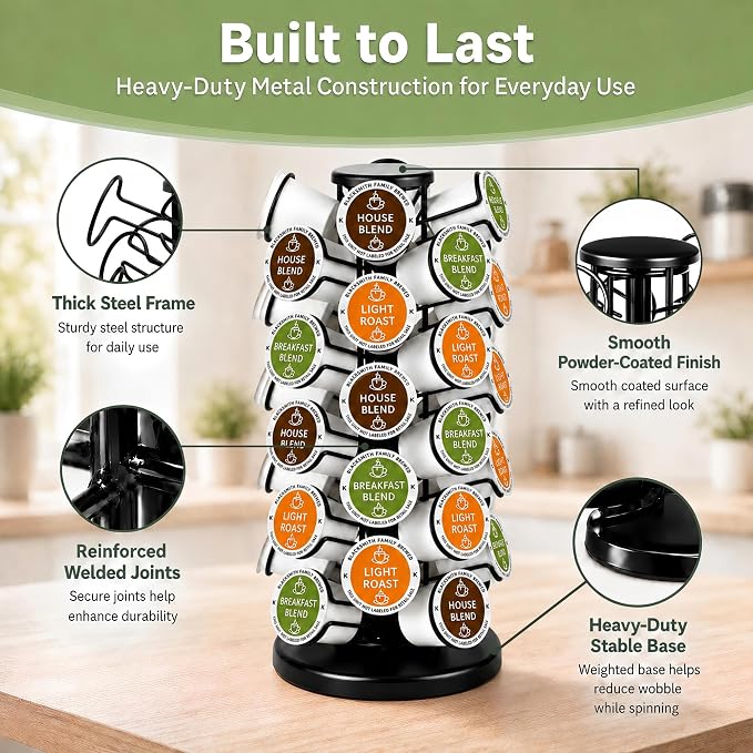 Coffee Pod Holder for 40 Pods, K Cup Holder Organizer - Image 4