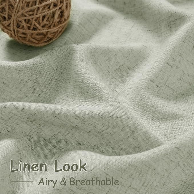 Sage Green Semi Sheer Curtains 72 Inches Long 2 Panels Set - Image 5