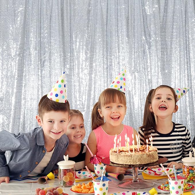 Silver Sequin Backdrop Curtains - Image 2