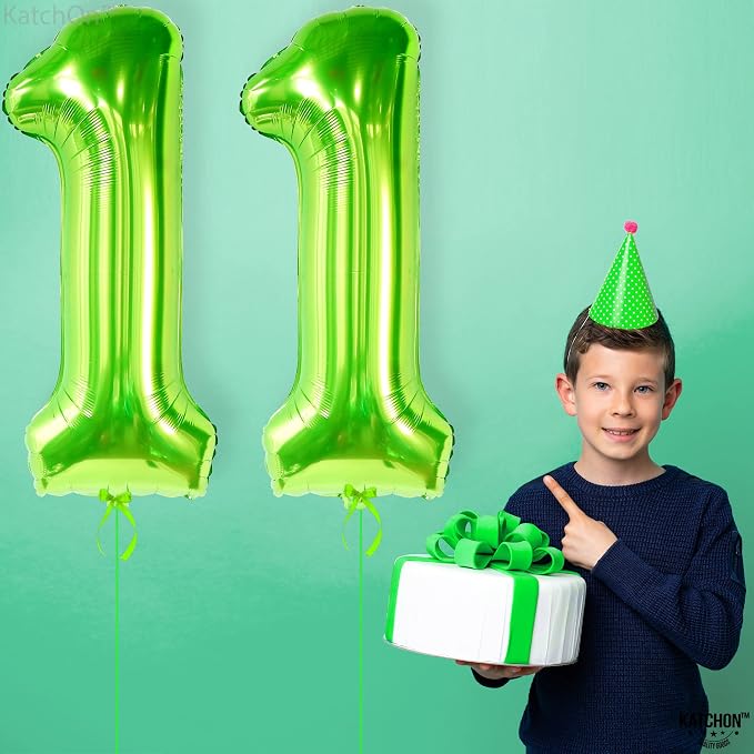 KatchOn Light Green Number 11 Balloon 40 Inch, 11th Birthday Balloon Decor | - Image 7