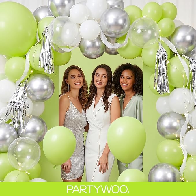 PartyWoo Lime Balloons 152pcs Green Light Green Color 18 12 10 5 Inch | Balloons - Image 5
