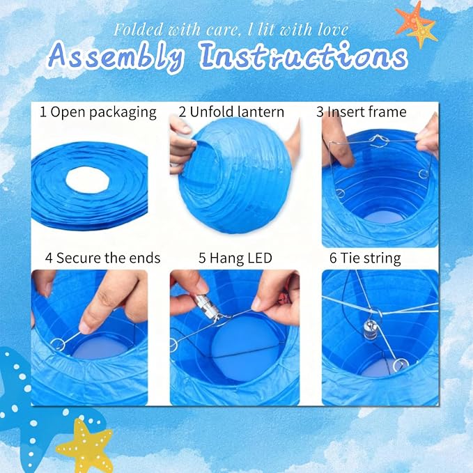 Blue Chinese Paper Lanterns - Image 7