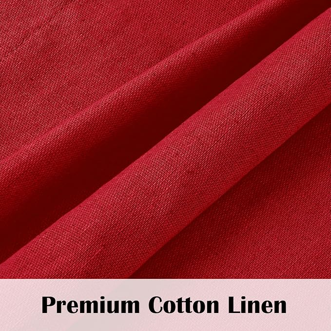 Farmhouse Kitchen Curtains 24 Inch Length, Rustic Cotton Linen Tier Curtain - Image 6