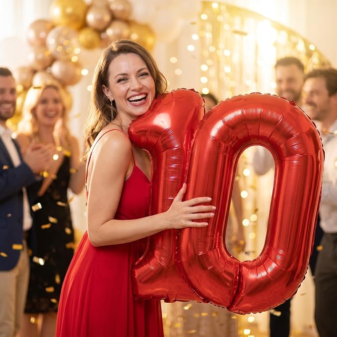Number 10 Balloon Foil Mylar Balloons - Image 2