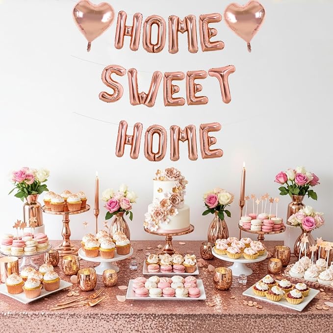 TONIFUL 16 Inch Rose Gold HOME SWEET HOME Letter Balloon - Image 6